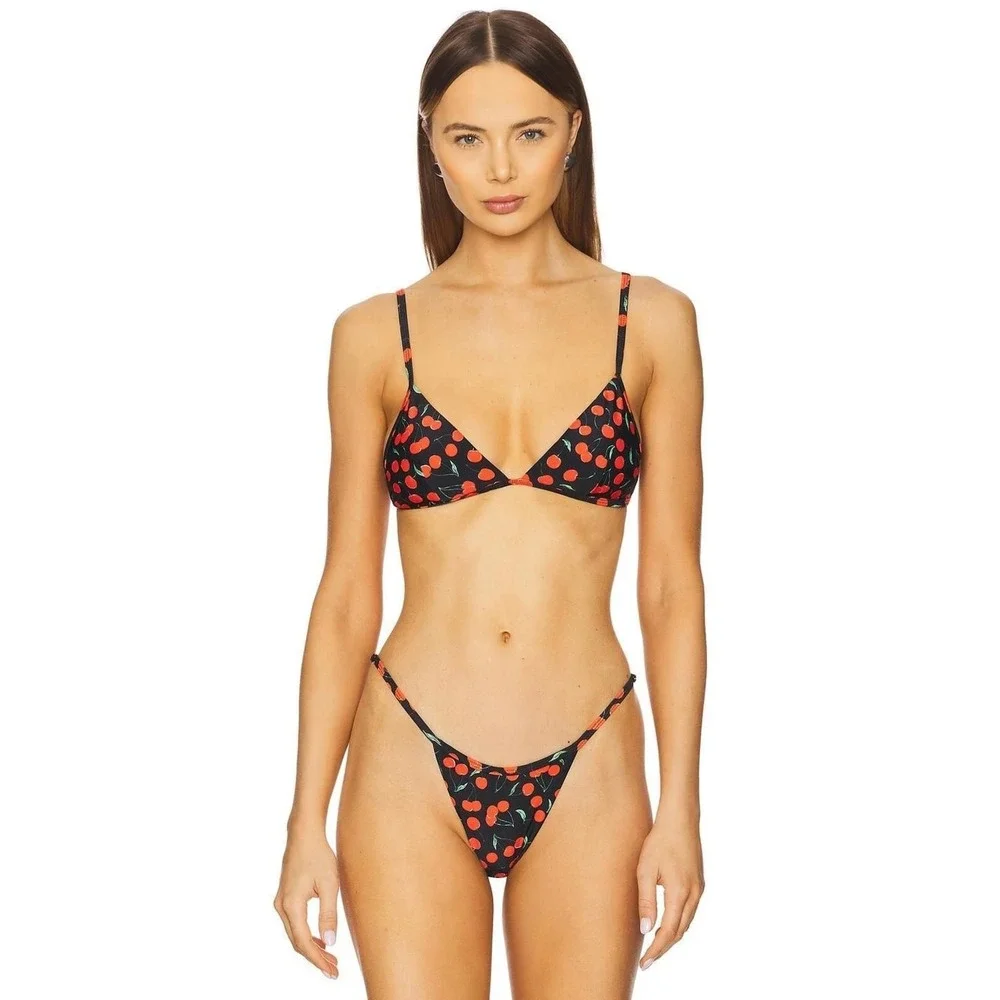 Good American NWT Cherry Perfect Fit Bikini Top - Size L - MSRP $79